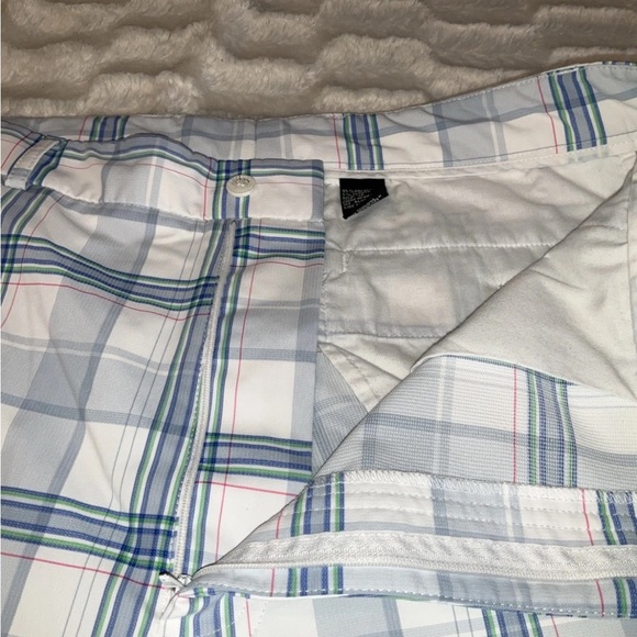 Pebble Beach Performance Shorts Mens Blue White Plaid Size 36 - Picture 5 of 12